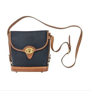 Vintage Dooney & Bourke All Weather Pebbled Leather Spectator Bag Black